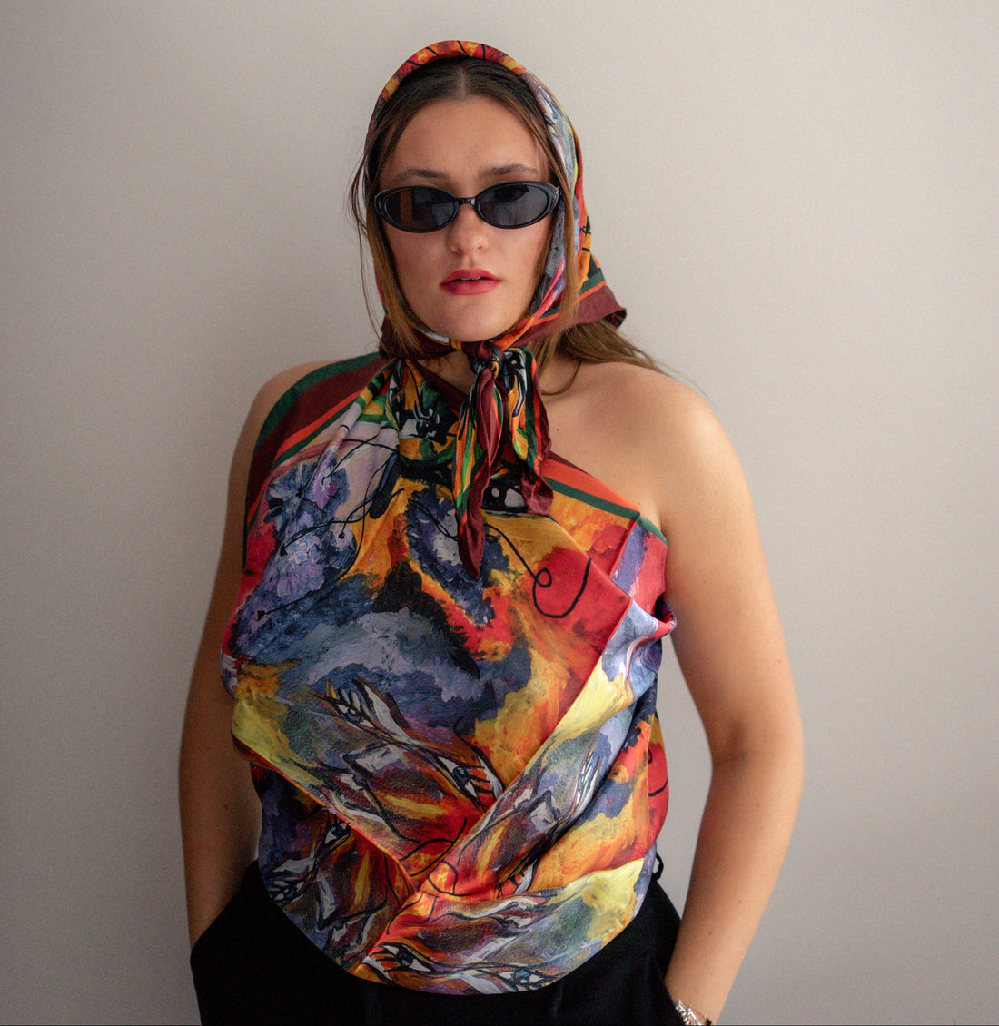 As a headscarf